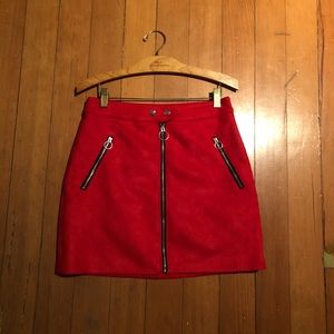 Forever 21 red leather mini skirt